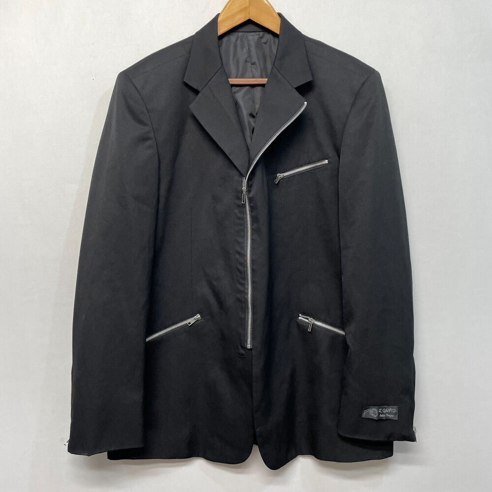 Vintage IL Canto Men Blazer Jacket Sport Coat Size Large Black M288 -24